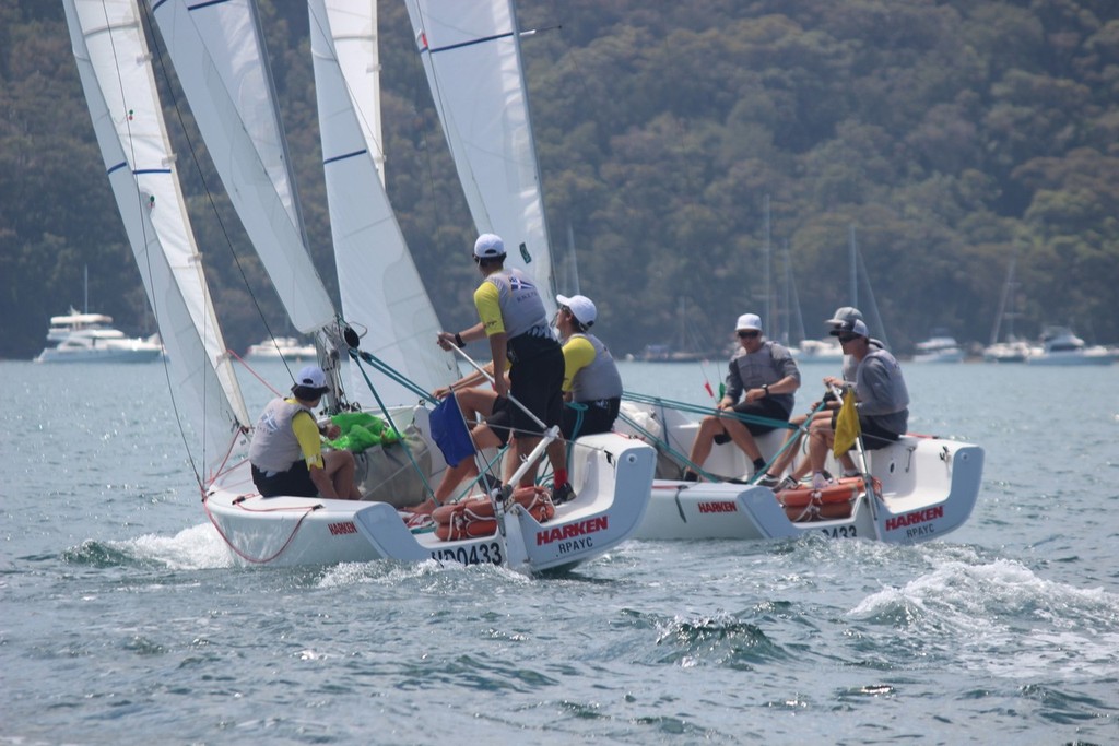 Dave Hazard, right, in action against Steele - 20th Harken International Youth Match Racing Championships © Damian Devine